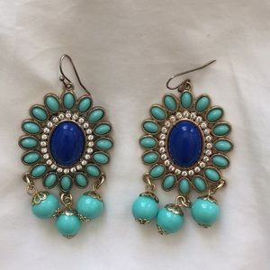 Lilly Pulitzer turquoise and gold dangle earrings